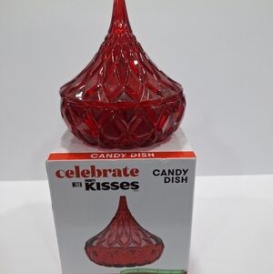 Hersheys Kisses Red Crystal Candy Dish